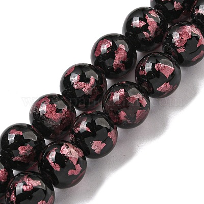 Бусины ручной работы из серебряной / золотой фольги в технике лэмпворк LAMP-L079-07C-1