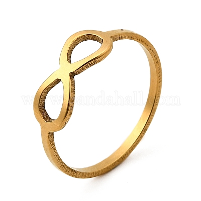 Ионное покрытие(ip) 201 нержавеющая сталь бесконечность палец кольцо для женщин RJEW-G266-24G-1