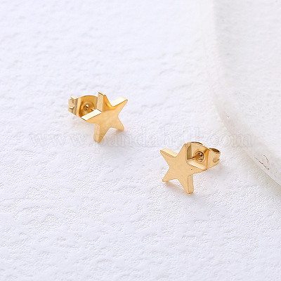 Серьги-гвоздики из нержавеющей стали в форме звезд OG4503-2-1