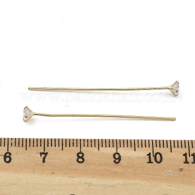 Латунные булавки из прозрачного кубического циркония с микропаве KK-M306-09G-04-1