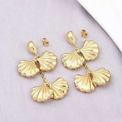 Серьги-гвоздики из нержавеющей стали 304 EJEW-P325-05C-G-1