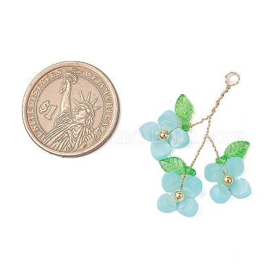 Пластик с подвесками из акрила и медной проволоки PALLOY-JF03601-02-1