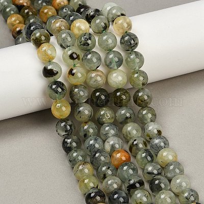 Природные пренит нитей бисера G-P322-48-10mm-01-1