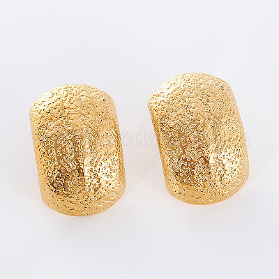 3 пара серег-гвоздиков с текстурой из нержавеющей стали с закругленными углами RM5600-1