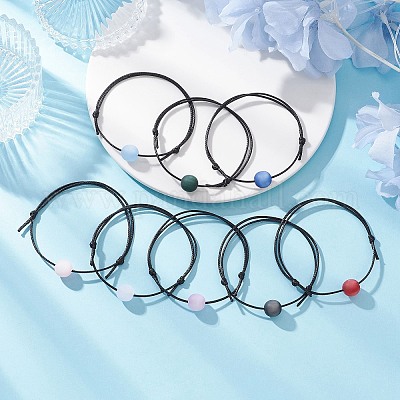 Смола имитация кошачьего глаза регулируемые браслеты для мужчин и женщин BJEW-JB12100-1