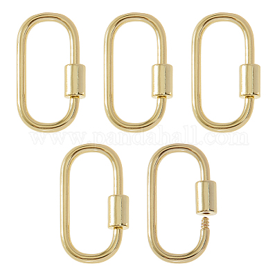 5 шт. латунные подвески-замки с винтовым карабином KK-DC0004-64-1