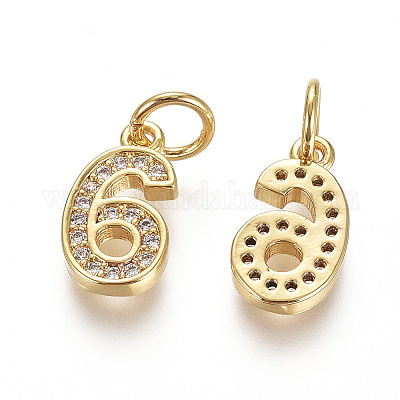 Латунные микропаве прозрачные кубические циркониевые подвески ZIRC-L092-06-G-1
