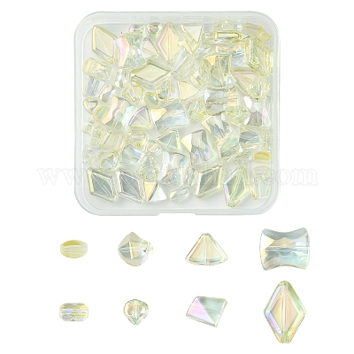 Гальванизируйте прозрачные стеклянные бусины EGLA-YW0003-22D-1