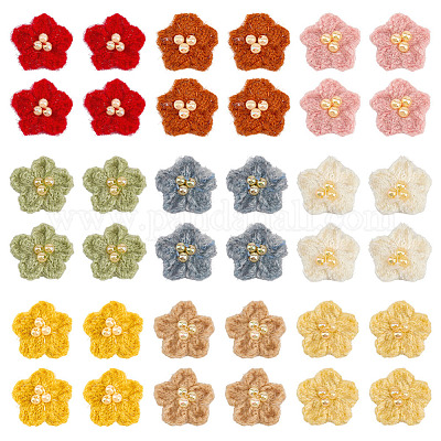 36 шт. 9-х цветные аксессуары для украшения из шерсти AJEW-MA0001-15-1