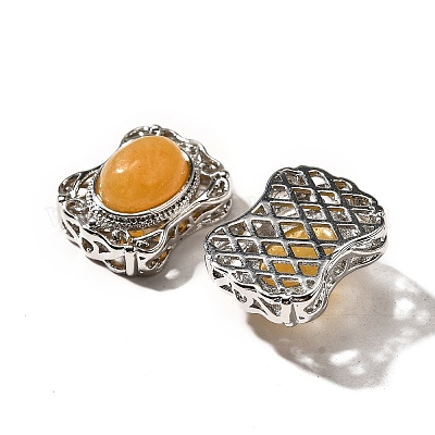 Многорядные звенья из натурального желтого нефрита KK-M304-05P-06-1