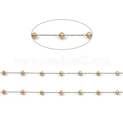 Стеклянные круглые цепочки из бисера CHS-B003-04G-1