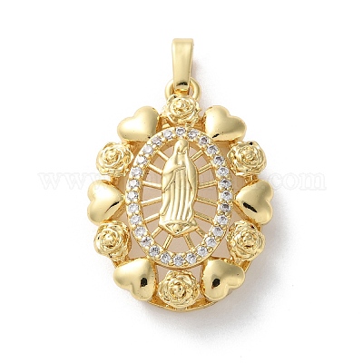 Латунные микропаве прозрачные подвески с фианитом KK-L227-005G-1