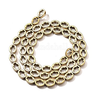 Гальванические нити из синтетических немагнитных гематитовых бусин G-L613-Z01-01F-1