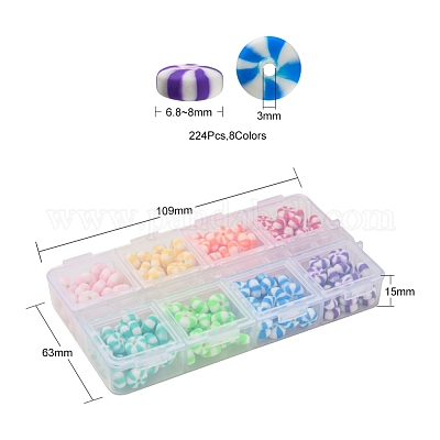 224шт 8 цвета бусины из полимерной глины ручной работы CLAY-YW0001-53-1