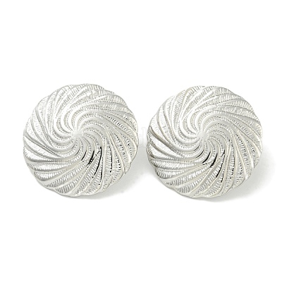 Не тускнеющие плоские круглые серьги-гвоздики из нержавеющей стали 304 для женщин EJEW-G400-32P-1