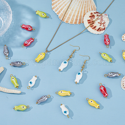 20 шт. 5-х цветные фарфоровые подвески ручной работы&nbsp;PALLOY-HS00036-1