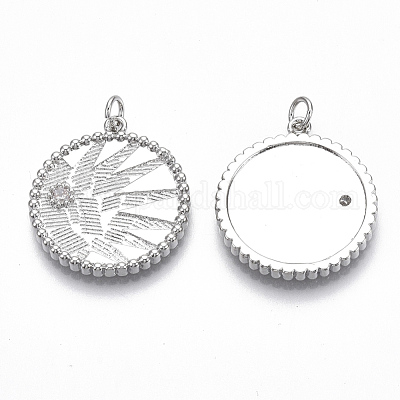 Латунные микропаве прозрачные подвески с фианитом KK-S356-008P-NF-1