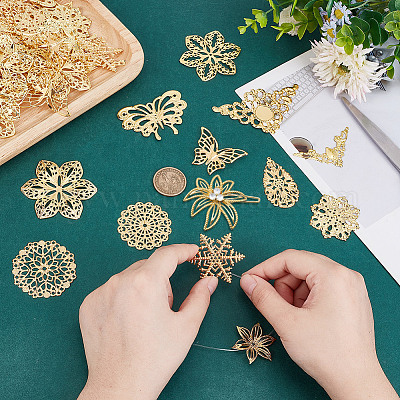 130 шт. 13 стиля железных филигранных соединительных звеньев DIY-AR0004-05-1