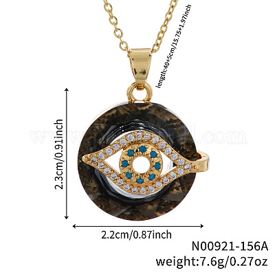 Латунные ожерелья со стеклянными подвесками от сглаза AA7178-10-1