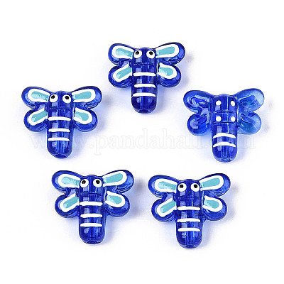 Эмалевые бусины ручной работы в технике лэмпворк LAMP-T023-26C-1