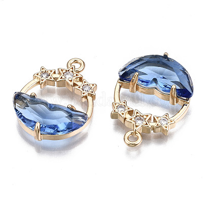 Граненые прозрачные стеклянные подвески GLAA-T020-18A-1