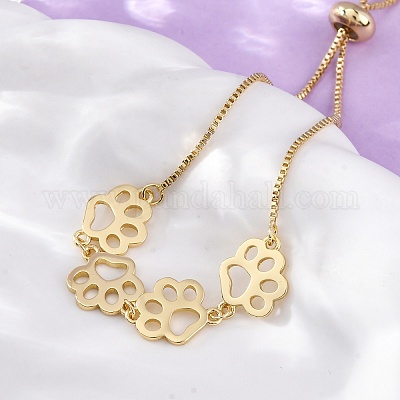 Латунные браслеты-слайдеры с цепочкой-коробкой BJEW-S169-01G-1