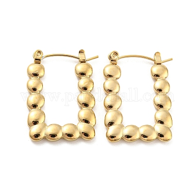 Серьги-кольца прямоугольной формы из нержавеющей стали 304 для женщин EJEW-C067-09G-1