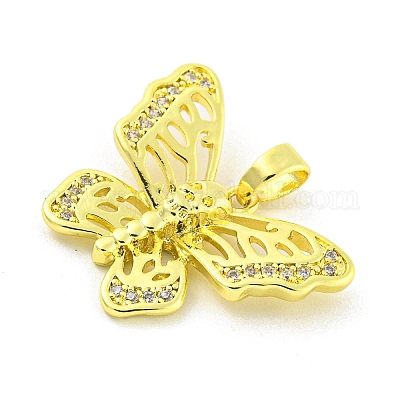 Латунные микропаве прозрачные подвески с фианитом KK-P263-03B-G-1