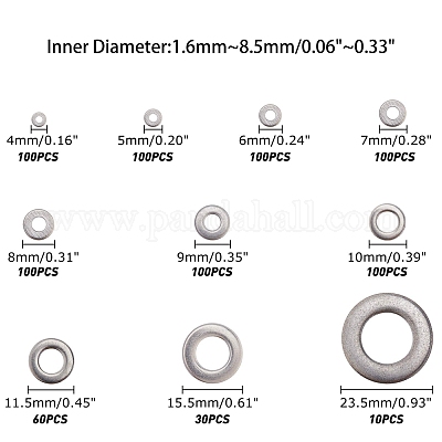 Плоские шайбы из нержавеющей стали AJEW-UN0001-007P-1