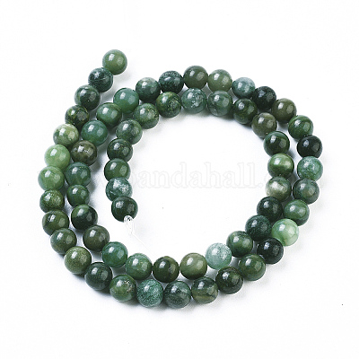 Natürliche afrikanische Jade Perlen Stränge&nbsp;G-K091-6mm-1