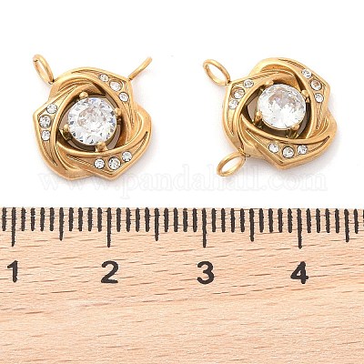 Подвески из нержавеющей стали 304 со стразами STAS-Q340-05G-1