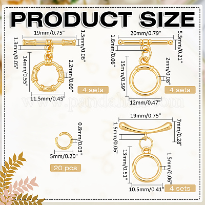 12 шт. 3-х стилевые латунные застежки-тоглы KK-ME0002-31-1