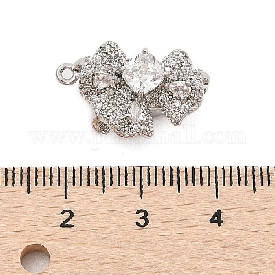 Латунные застежки из прозрачного кубического циркония с микропаве KK-C075-17P-1