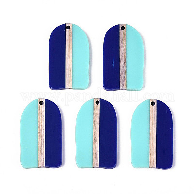 Кулоны из непрозрачной смолы и дерева RESI-T057-65A-1