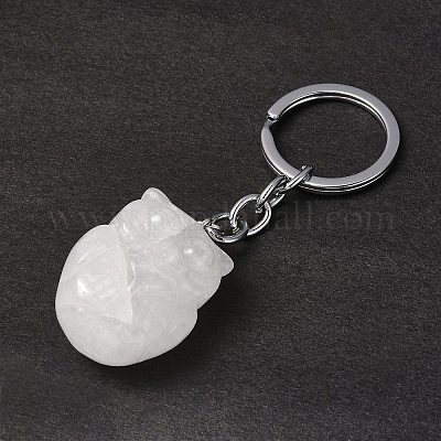 Брелки с подвеской из натурального кварца KEYC-P011-01P-11-1