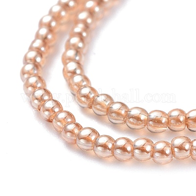 Стеклянные бусины с гальваническим покрытием  EGLA-K014-A-PL02-1