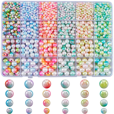1890 шт. двухцветные наборы бусин из АБС-пластика с имитацией жемчуга DIY-WH20010-19B-1