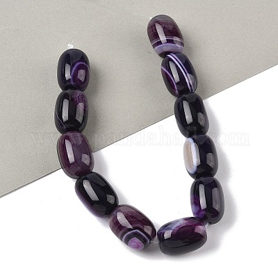 Нити бусин из натурального полосатого агата/полосатого агата (окрашенного и нагретого) G-H324-01F-1