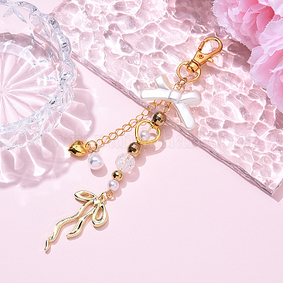 Ccb пластик и акрил искусственный жемчуг и сплав подвесные украшения HJEW-YW00090-04-1