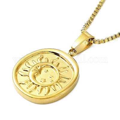Collane con ciondolo in acciaio inossidabile 304&nbsp;NJEW-K264-01G-1