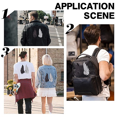 8 шт. 2-х цветные нашивки на одежду с пайетками DIY-AR0002-38-1