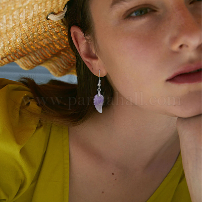 3 пара 3 стилей серег-крыльев из натуральных смешанных драгоценных камней с латунными штифтами для женщин EJEW-FI0003-19-1