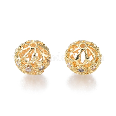 Латунные прозрачные бусины из циркония KK-N231-332-1