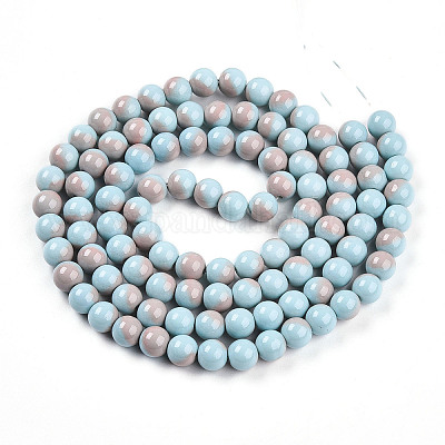 Выпечка окрашенные стеклянные бусины пряди X1-DGLA-N012-8mm-06-1