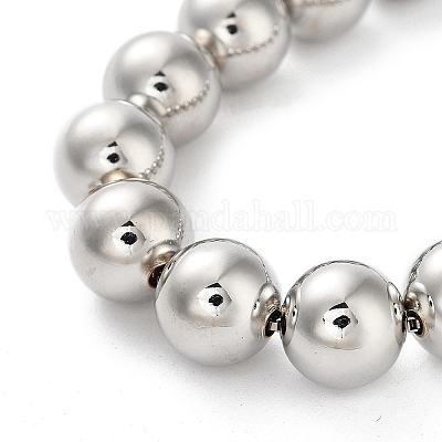 Регулируемые латунные браслеты-слайдеры с круглыми бусинами BJEW-D039-31D-P-1