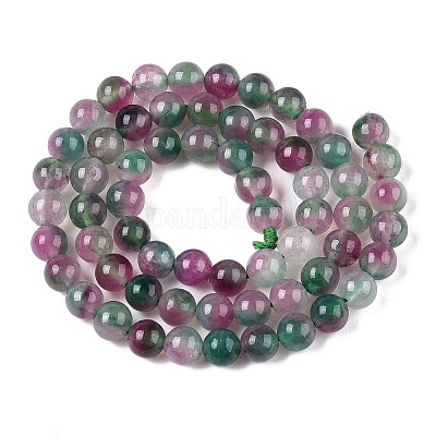 Окрашенные природные белый нефрит бисер пряди G-T138-6mm-210-3-1