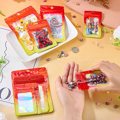 50 шт. 5 стиля прямоугольные блестящие голографические ПВХ пакеты с застежкой-молнией ABAG-TA0001-91-1