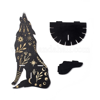 Черная подвесная деревянная хрустальная полка ODIS-G015-01C-1