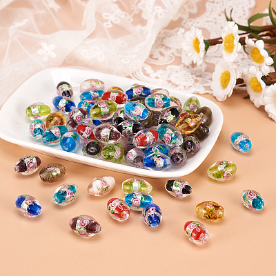 Handmade стеклянные бусины Lampwork фольги LAMP-CD0001-04-1