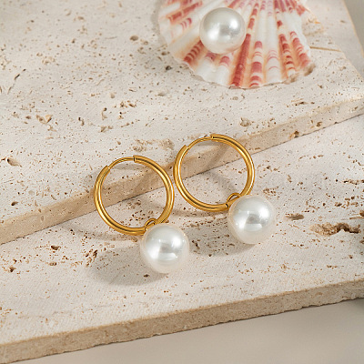 Круглые серьги-кольца из нержавеющей стали 304 FU0262-1